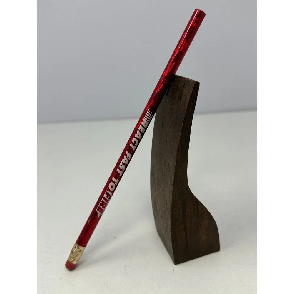 Vintage Unused REACT FAST TO FIRE Advertising Pencil Red Foil Rare! Z0